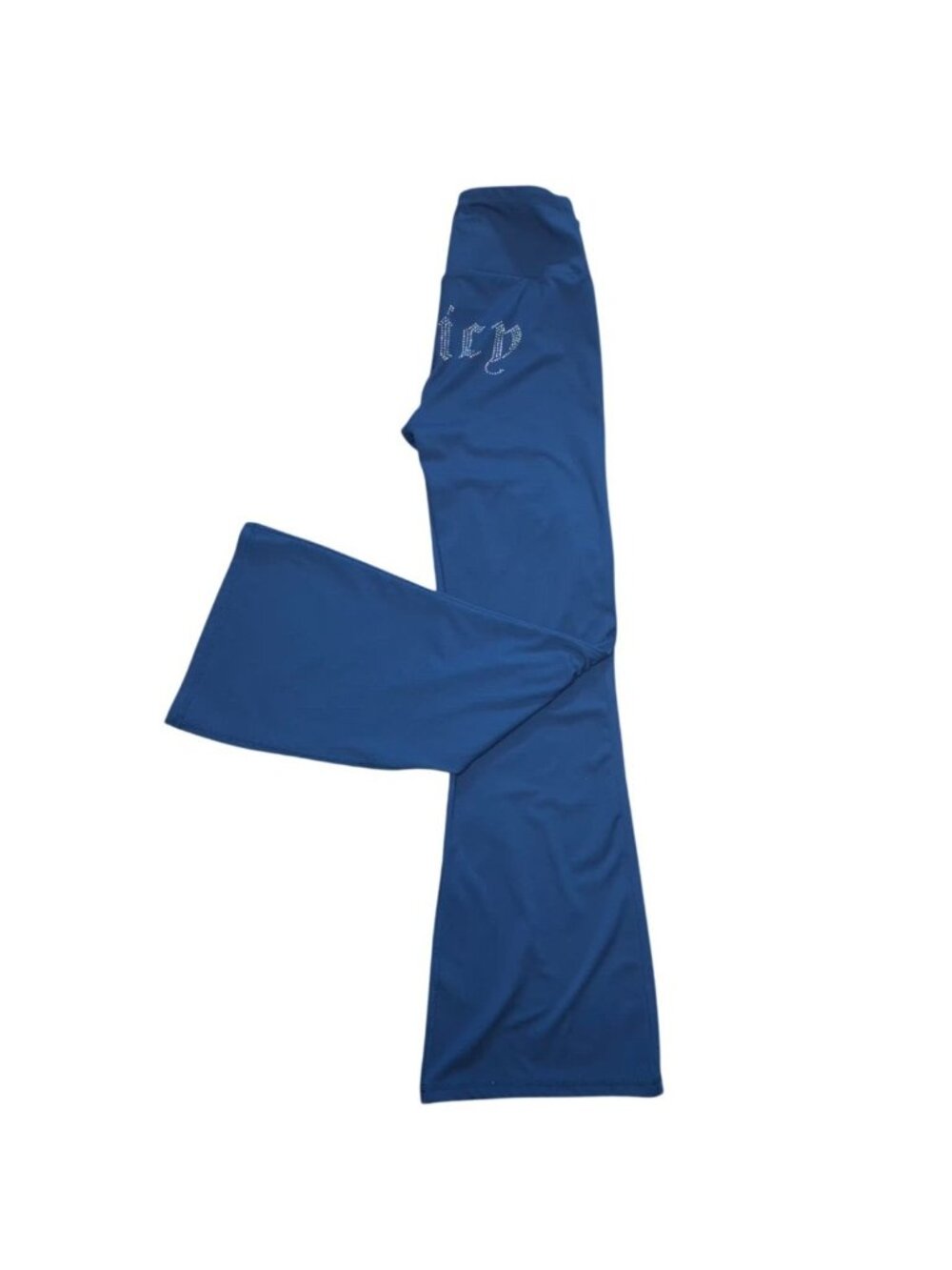 Juicy Couture Sport Women's Blue Flare Yoga Pants Rhinestone Logo Size S